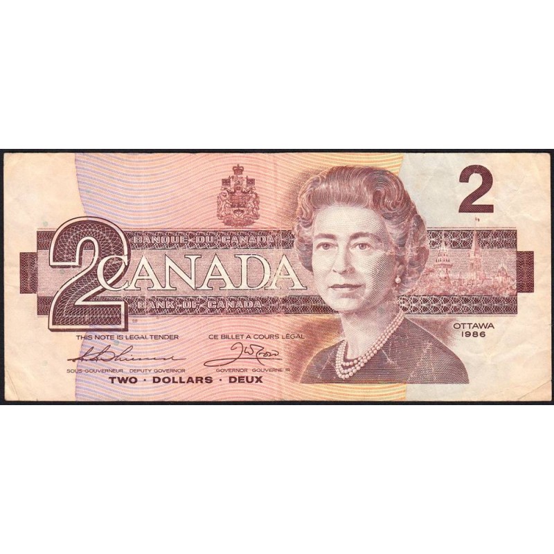 Canada - Pick 94b_1 - 2 dollars - Série BRM - 1986 (1988) - Etat : TB