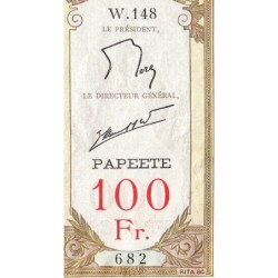 Tahiti - Papeete - Pick 14d - 100 francs - Série W.148 (remplacement) - 1961 - Etat : TTB+