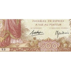 Djibouti - Pick 9b - 500 francs - Série T.3 - 08/03/1938 - Etat : TTB+