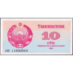 Ouzbékistan - Pick 64a - 10 som - Série KB - 1992 (1993) - Etat : pr.NEUF