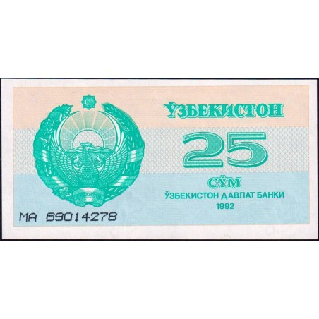 Ouzbékistan - Pick 65a - 25 som - Série MA - 1992 (1993) - Etat : NEUF