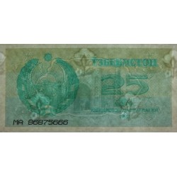 Ouzbékistan - Pick 65a - 25 som - Série MA - 1992 (1993) - Etat : SPL