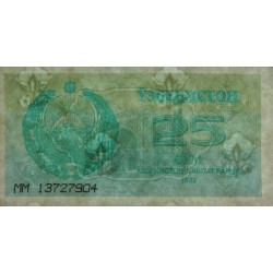 Ouzbékistan - Pick 65a - 25 som - Série MM - 1992 (1993) - Etat : SUP