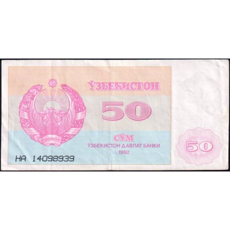 Ouzbékistan - Pick 66a - 50 som - Série HA - 1992 (1993) - Etat : TTB