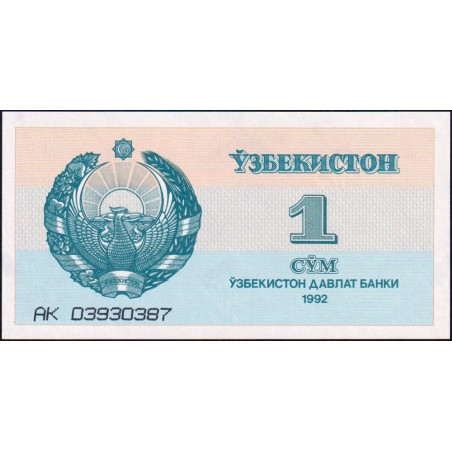 Ouzbékistan - Pick 61a - 1 som - Série AK - 1992 (1993) - Etat : SPL