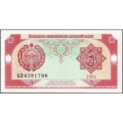 Ouzbékistan - Pick 74a_2 - 3 som - Série QD - 1994 - Etat : NEUF