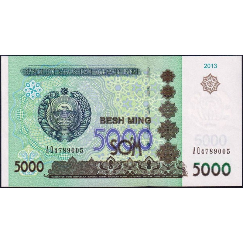 Ouzbékistan - Pick 83 - 5'000 som - Série AQ - 2013 - Etat : NEUF