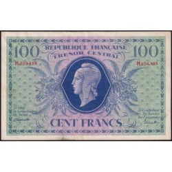 VF 06-01d - 100 francs - Trésor central - 1943 - Série PL - Etat : TTB+ à SUP