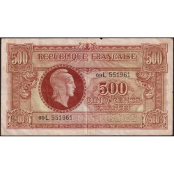 VF 11-01 - 500 francs - Marianne - 1945 - Série 09L - Etat : TTB-