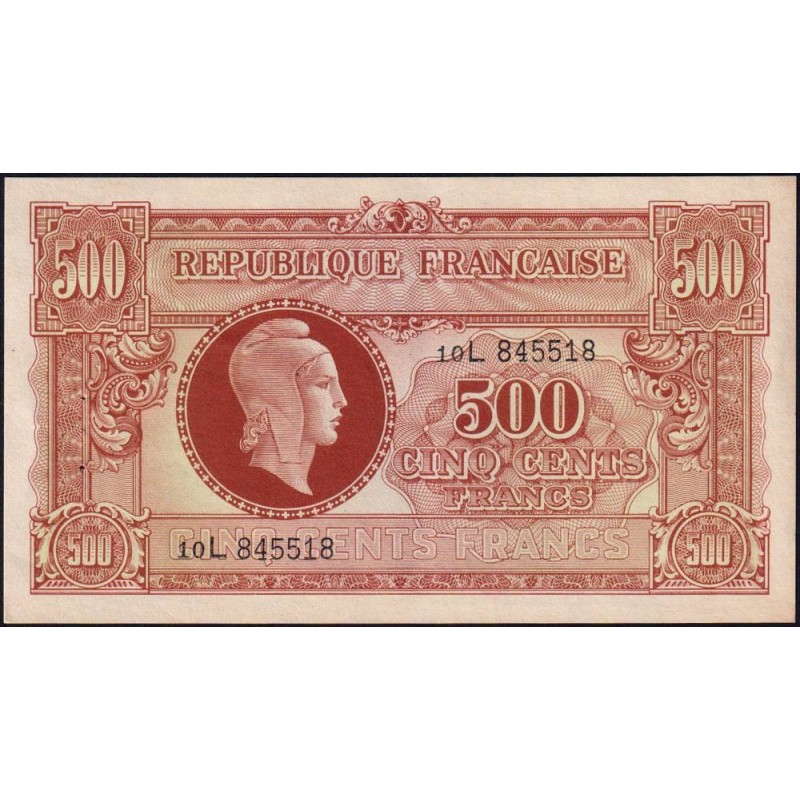 VF 11-01 - 500 francs - Marianne - 1945 - Série 10L - Etat : SUP+