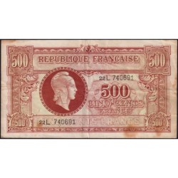 VF 11-01 - 500 francs - Marianne - 1945 - Série 22L - Etat : TTB-