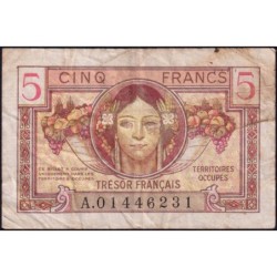 VF 29-01 - 5 francs - Trésor français - Territoires occupés - 1947 - Série A - Etat : TB-