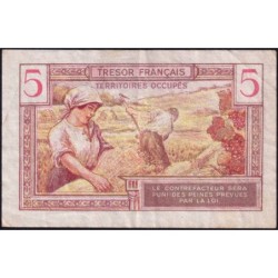 VF 29-01 - 5 francs - Trésor français - Territoires occupés - 1947 - Série A - Etat : TB