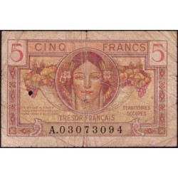 VF 29-01 - 5 francs - Trésor français - Territoires occupés - 1947 - Série A - Etat : B-