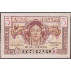 VF 29-01 - 5 francs - Trésor français - Territoires occupés - 1947 - Série A - Etat : TTB-