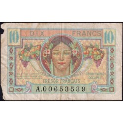 VF 30-01 - 10 francs - Trésor français - Territoires occupés - 1947 - Série A - Etat : B-
