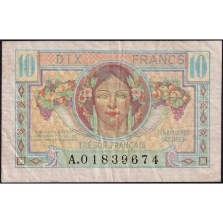 VF 30-01 - 10 francs - Trésor français - Territoires occupés - 1947 - Série A - Etat : TB+