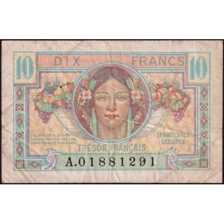 VF 30-01 - 10 francs - Trésor français - Territoires occupés - 1947 - Série A - Etat : TB