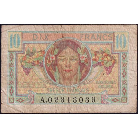 VF 30-01 - 10 francs - Trésor français - Territoires occupés - 1947 - Série A - Etat : TB-