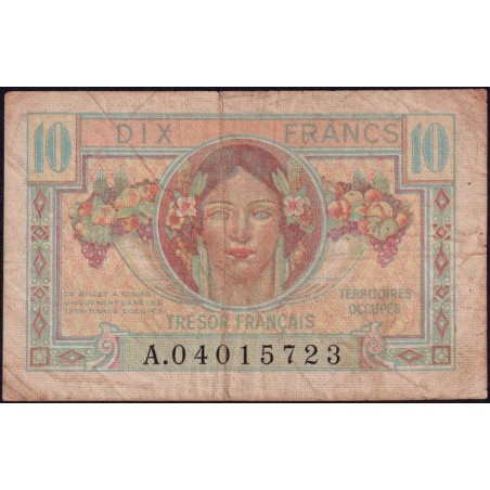 VF 30-01 - 10 francs - Trésor français - Territoires occupés - 1947 - Série A - Etat : TB-