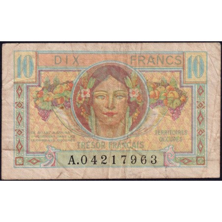 VF 30-01 - 10 francs - Trésor français - Territoires occupés - 1947 - Série A - Etat : TB-