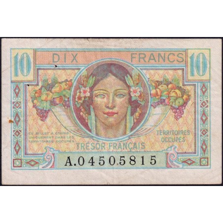 VF 30-01 - 10 francs - Trésor français - Territoires occupés - 1947 - Série A - Etat : TTB