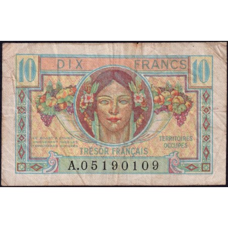 VF 30-01 - 10 francs - Trésor français - Territoires occupés - 1947 - Série A - Etat : TB