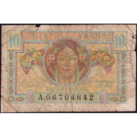 VF 30-01 - 10 francs - Trésor français - Territoires occupés - 1947 - Série A - Etat : AB