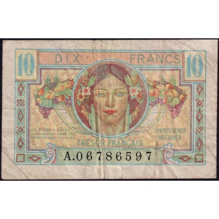 VF 30-01 - 10 francs - Trésor français - Territoires occupés - 1947 - Série A - Etat : TB