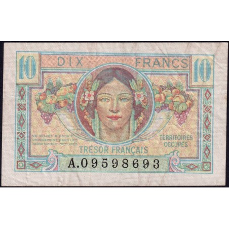 VF 30-01 - 10 francs - Trésor français - Territoires occupés - 1947 - Série A - Etat : TB+