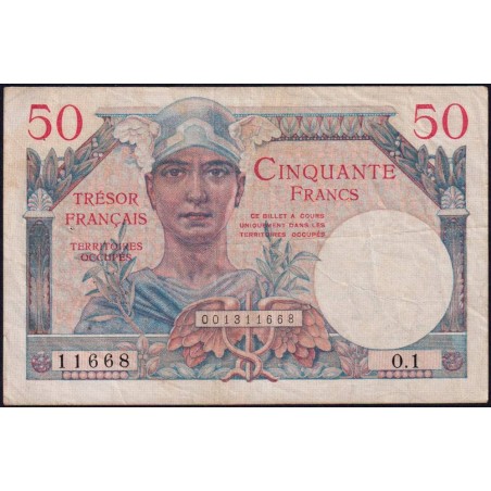 VF 31-01 - 50 francs - Trésor français - Territoires occupés - 1947 - Série O.1 - Etat : TTB