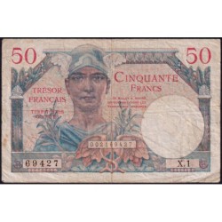 VF 31-01 - 50 francs - Trésor français - Territoires occupés - 1947 - Série X.1 - Etat : TB