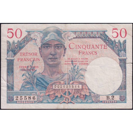 VF 31-02 - 50 francs - Trésor français - Territoires occupés - 1947 - Série B.2 - Etat : TTB-