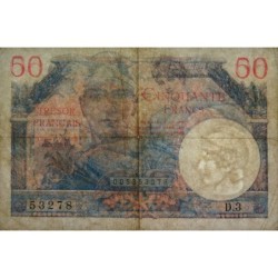 VF 31-03 - 50 francs - Trésor français - Territoires occupés - 1947 - Série D.3 - Etat : TB+