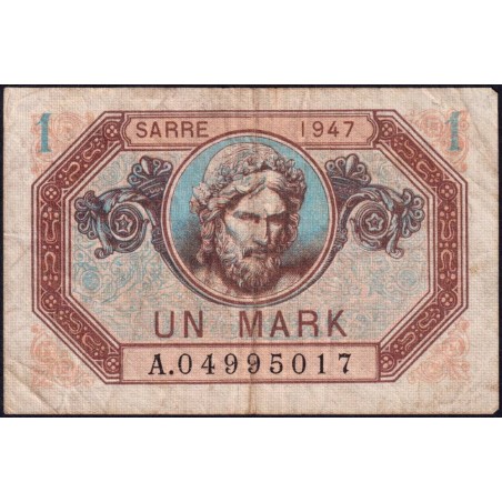 VF 44-01 - 1 mark - Sarre - 1947 - Série A - Etat : TB