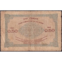 VF 50-02 - 50 centimes - Mines Domaniales de la Sarre - 1919 - Série B - Etat : B