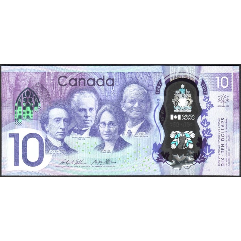 Canada - Pick 112 - 10 dollars - Série CDA - 2017 - Polymère commémoratif - Etat : NEUF