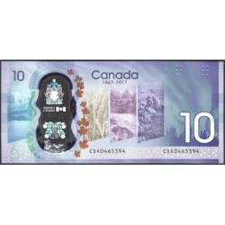 Canada - Pick 112 - 10 dollars - Série CDA - 2017 - Polymère commémoratif - Etat : NEUF