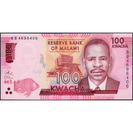 Malawi - Pick 65b - 100 kwacha - Série BB - 01/01/2016 - Etat : NEUF