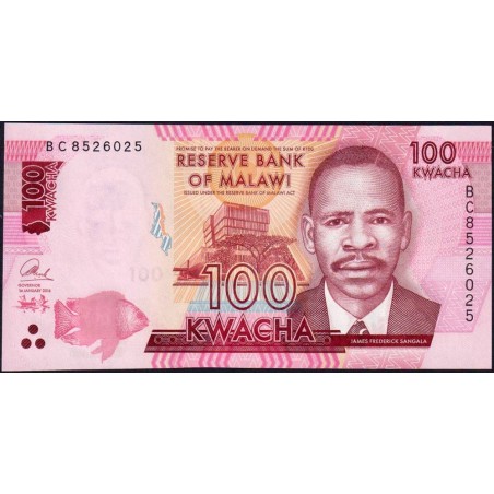 Malawi - Pick 65b - 100 kwacha - Série BC - 01/01/2016 - Etat : NEUF