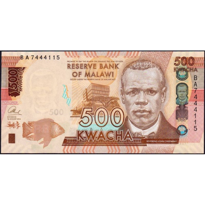 Malawi - Pick 66a - 500 kwacha - Série BA - 01/01/2014 - Etat : NEUF