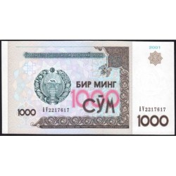 Ouzbékistan - Pick 82 - 1'000 som - Série AV - 2001 - Etat : pr.NEUF