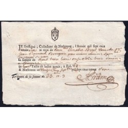 Aude - Narbonne - Louis XV - Taille de 1736 - 33 livres 11 sols 3 deniers - Etat : SUP