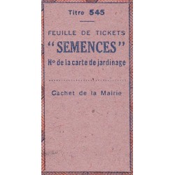 Jardin - Semences - Titre 545 - Catégorie 2 - 1942 - Etat : SUP à SUP+