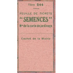 Jardin - Semences - Titre 544 - Catégorie 1 - 1942 - Etat : SPL à SPL+