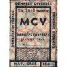 1946 - Titre 2813 national - Denrées diverses, fromage, mat. grasses - Catég. M C V - Etat : SPL