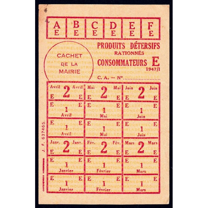 Nettoyage - Produits détersifs - Réf.  637465 - Catégorie E - 1947 - Etat : TTB