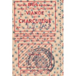 Viande et Charcuterie - Titre 864 spécial - 05/1943 - Boulogne-Bill. (92) - Etat : SUP