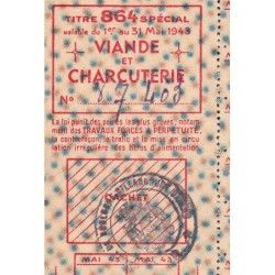 1943 - Titre 864 spécial - Viande et Charcuterie - Mai - Boulogne-Bill. (92) - Etat : SUP