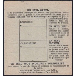 1941 - Titre C 216 - Viande et Charcuterie - Cat. R - Novembre - Authon-la-Plaine (91) - Etat : SUP
